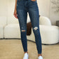 Judy Blue Full Size Mid Waist Distressed Slim Jeans