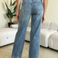 Judy Blue Full Size Mid Rise Distressed Straight Jeans