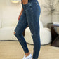 Judy Blue Full Size Mid Waist Distressed Slim Jeans