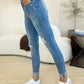 Judy Blue Full Size Mid Rise Destroy & Cuff Skinny Jeans