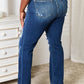 Judy Blue Full Size Mid Rise Hand Sand & Destroy Bootcut Jeans