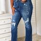 Judy Blue Full Size Mid Rise Hand Sand & Destroy Bootcut Jeans